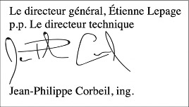signer une lettre signature de lettre